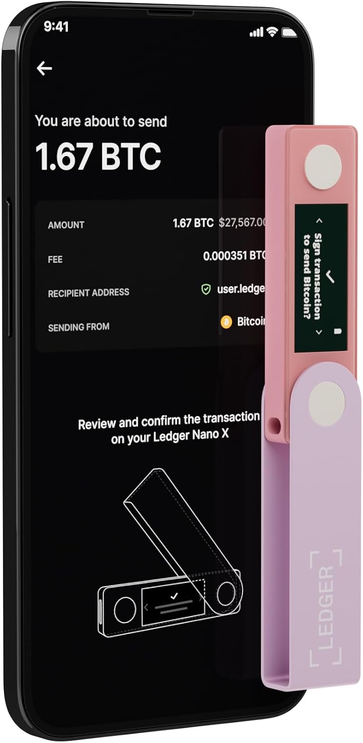Ledger Nano S Plus - Cartera Crypto clásica | Rosa, compacto, panta...