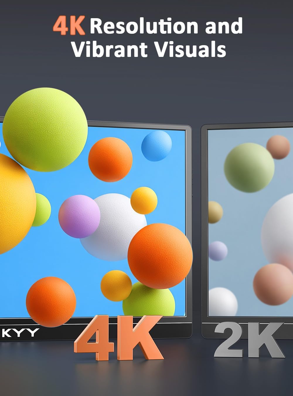 KYY Monitor portátil 4K de 15.6" Monitor portátil para portátil...