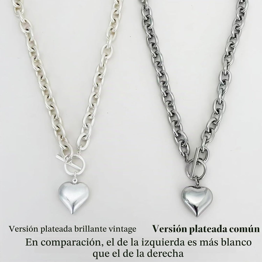 CLASSYZINT Collar con colgante de cabeza de león y moneda de corazó...