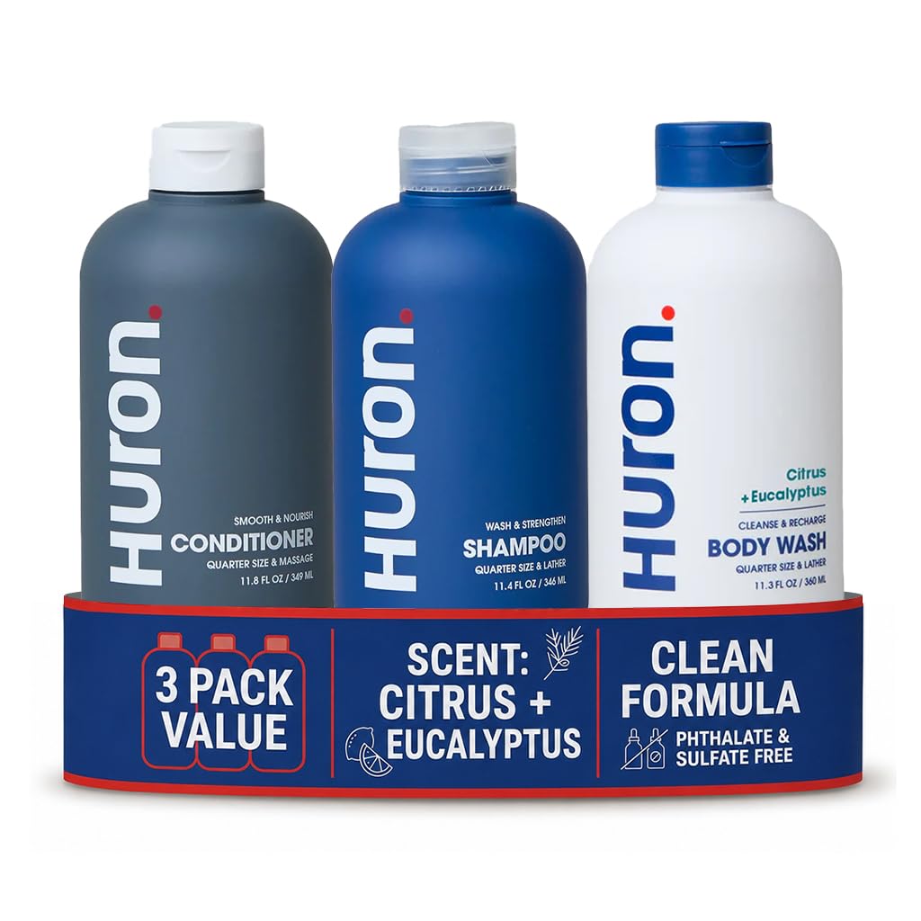 Kit de Ducha Huron - Champú, Acondicionador y Jabón Corporal para H...