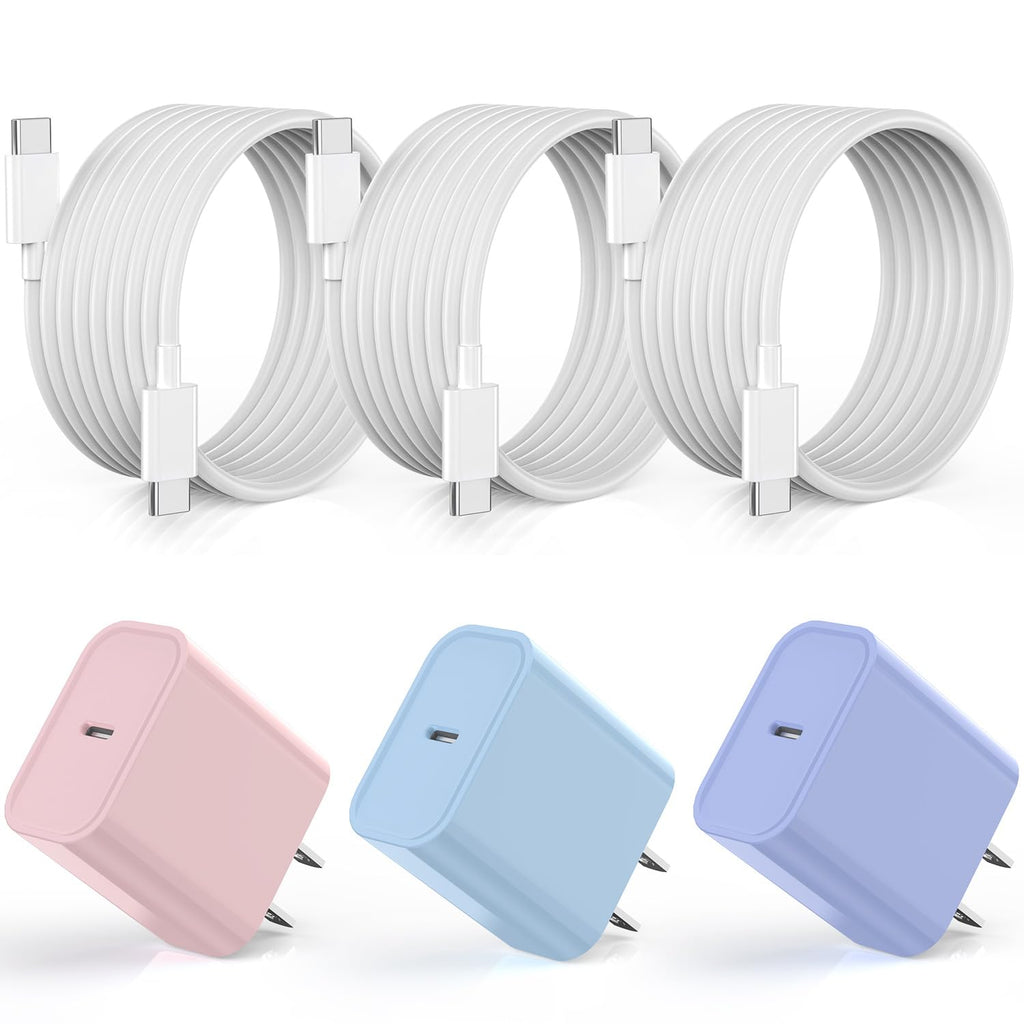 [Paquete de 3] Cargador rápido USB C de 20 W para iPhone 17 16 de c...