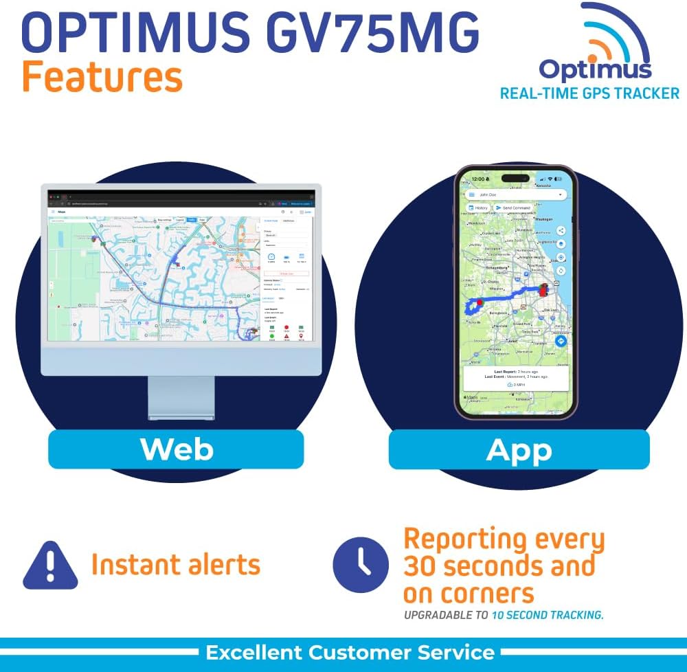 Optimus GV75MG impermeable con cable GPS Tracker para vehículos y a...