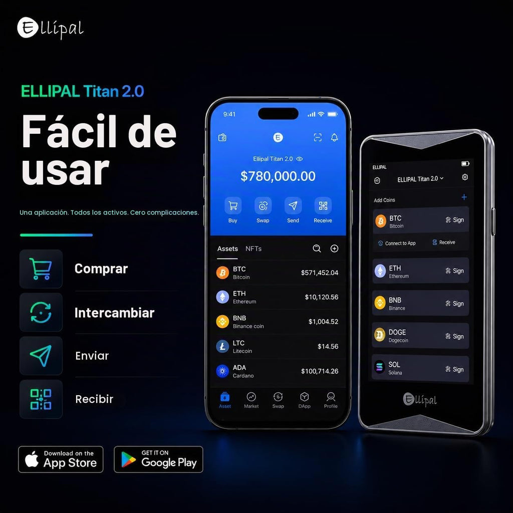 ELLIPAL Titan 2.0 Air-Gapped Crypto Wallet - Cartera fría para Bitc...