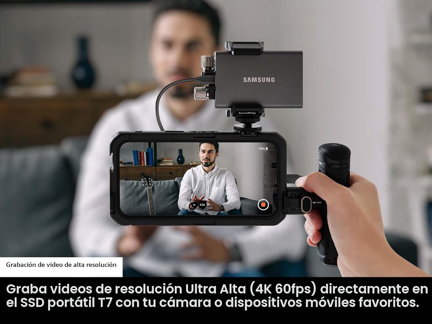 Samsung T7 SSD portátil, unidad externa de estado sólido de 1 TB, v...