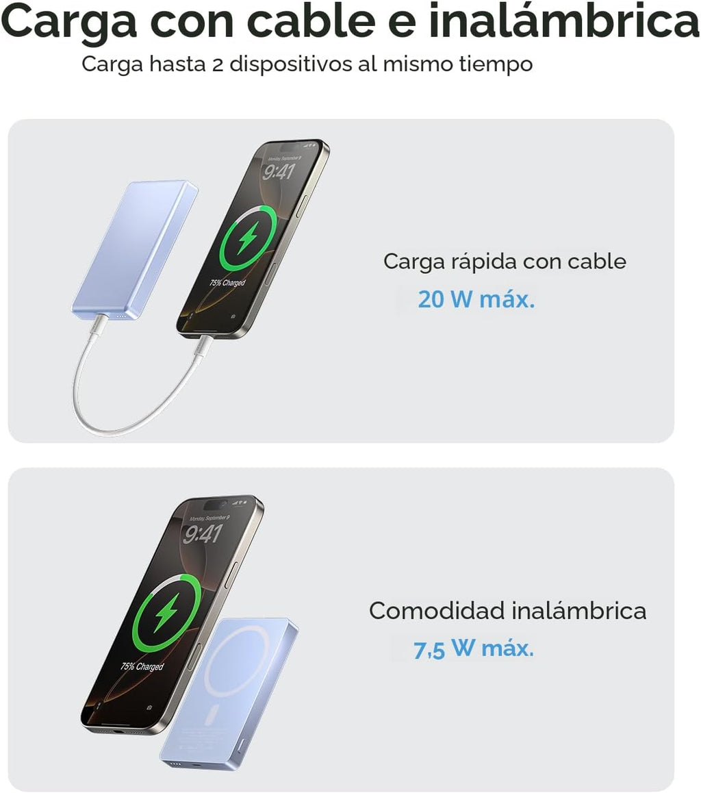 ULiXWH 10,000mAh para banco de energía MagSafe ultra delgado, carga...