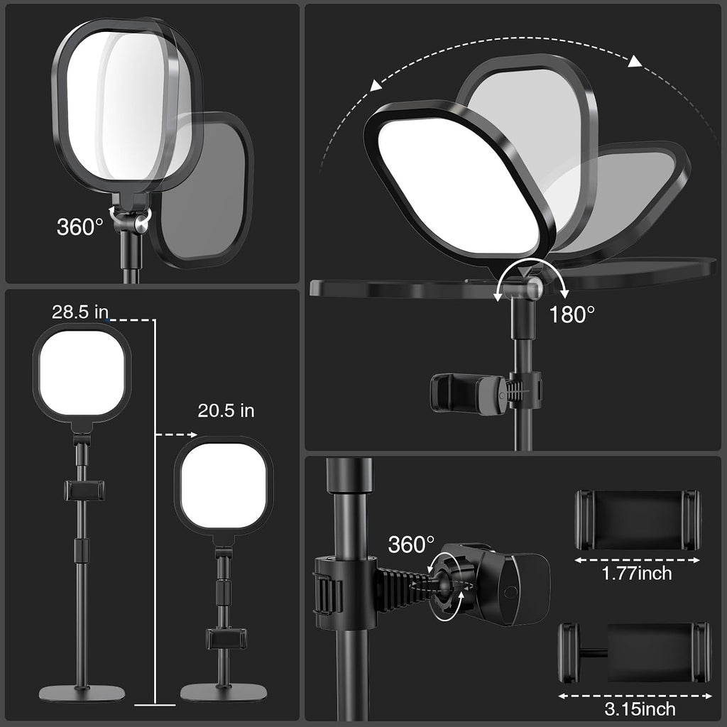 Paquete de 2 luces de videoconferencia para reuniones de zoom, kit...