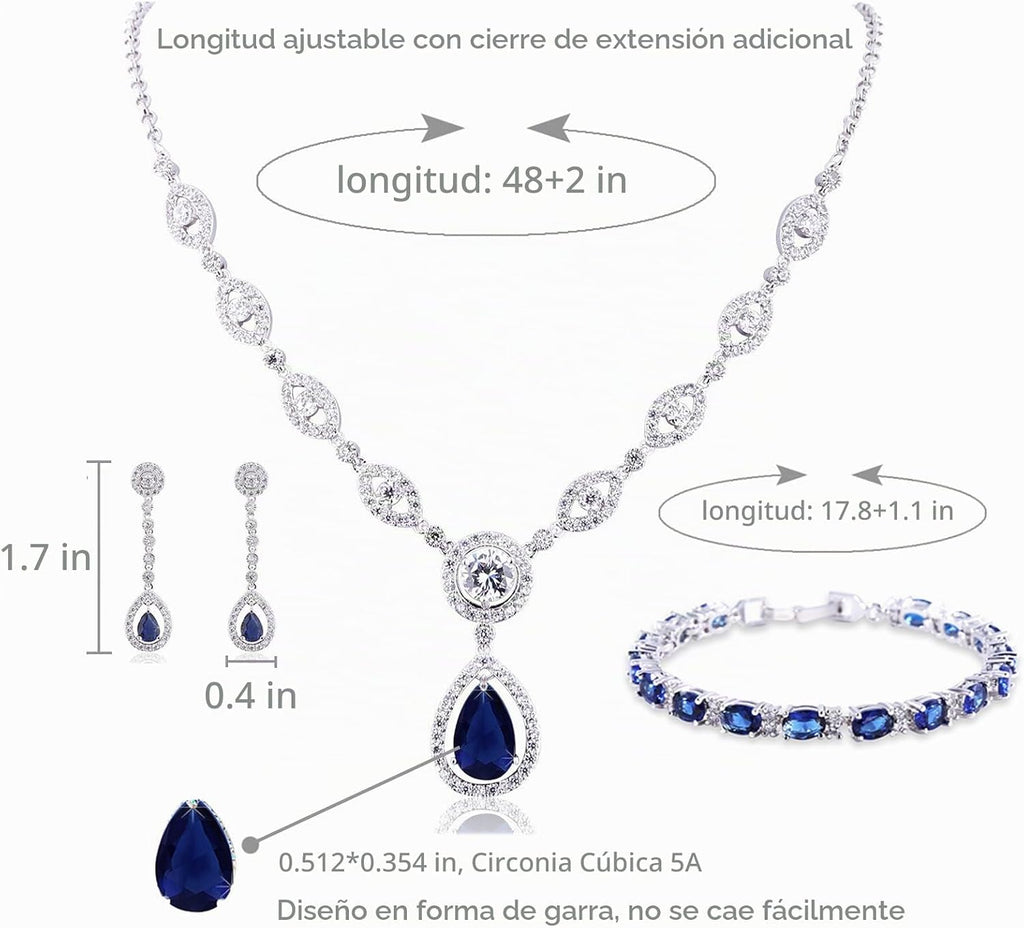 GULICX AAA - Juego de joyería para fiestas de mujer con collar, pen...