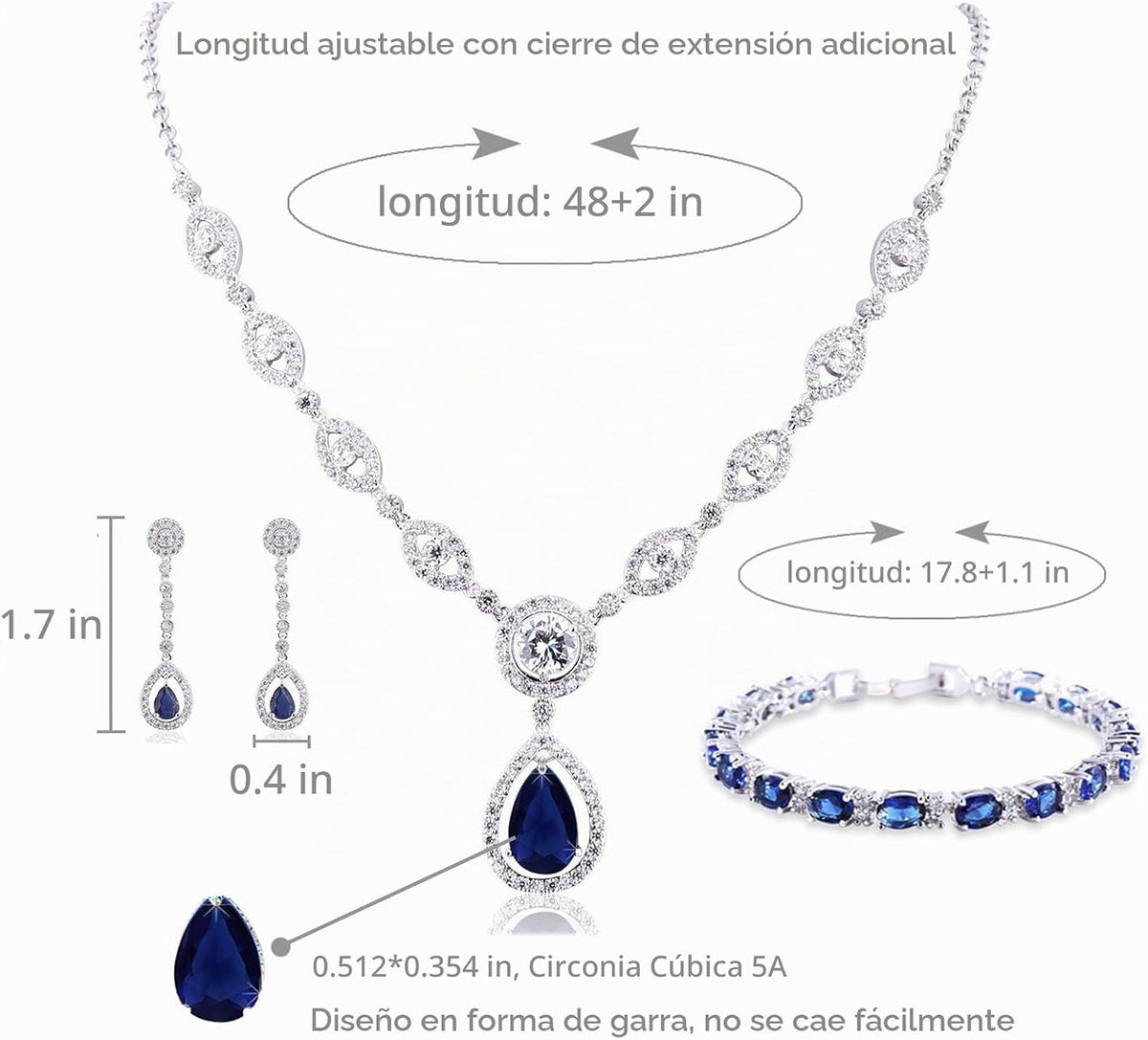 GULICX AAA - Juego de joyería para fiestas de mujer con collar, pen...