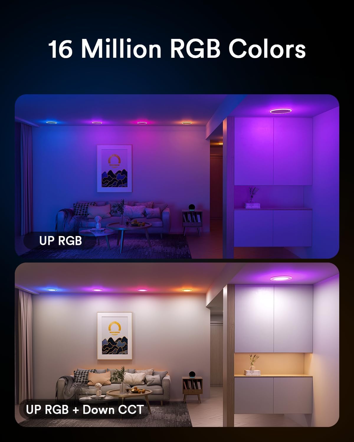 Iluminación empotrable inteligente Lumary Pro de 4 pulgadas con ani...