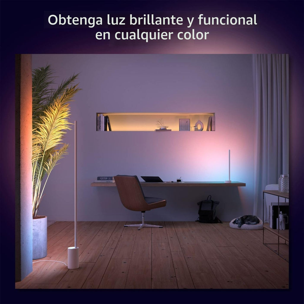 Philips Hue Lámpara de pie inteligente Signe, color blanco - Luz LE...