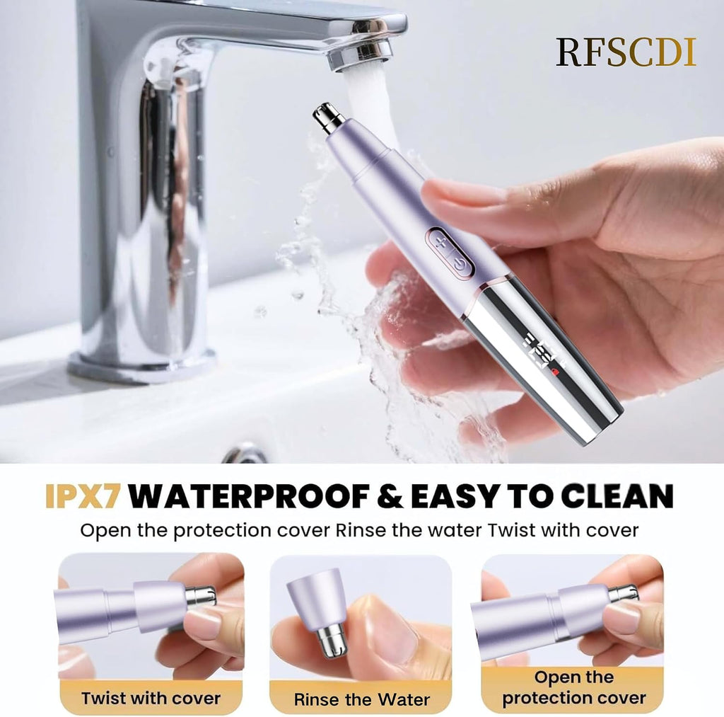 RFSCDI Cortadora de pelo recargable 5 en 1 para nariz y cejas, IPX7...