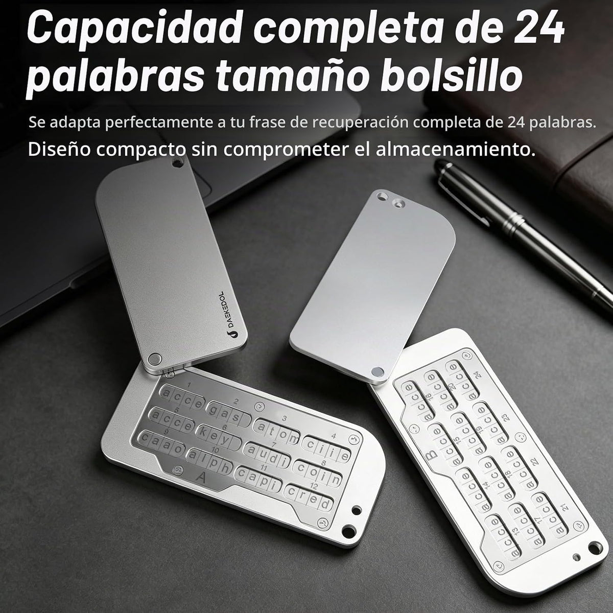 Almacenamiento de frases de semillas, placa de metal de almacenamie...