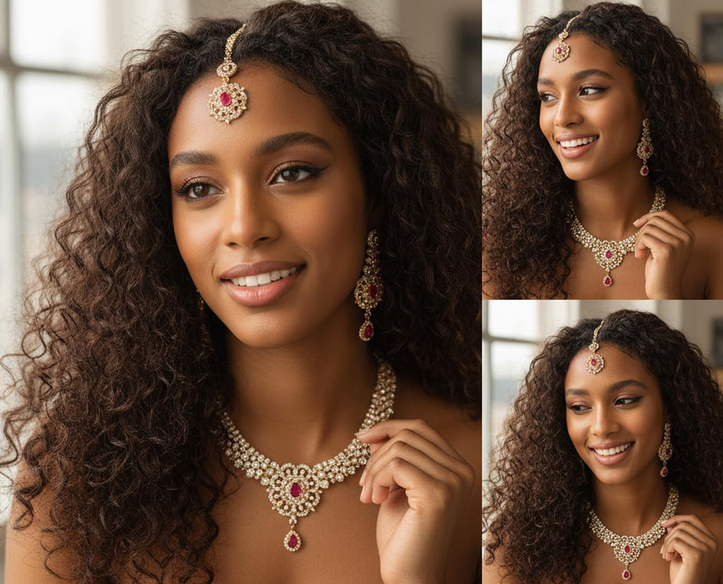 Conjuntos de joyas Touchstone para mujer, joyería india para boda,...