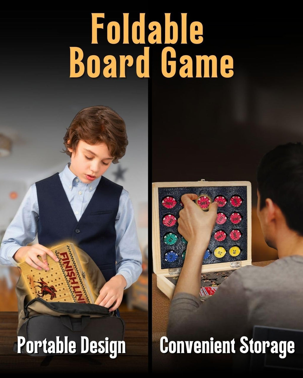 Juego de mesa de carreras de caballos - Gran tablero plegable de ca...