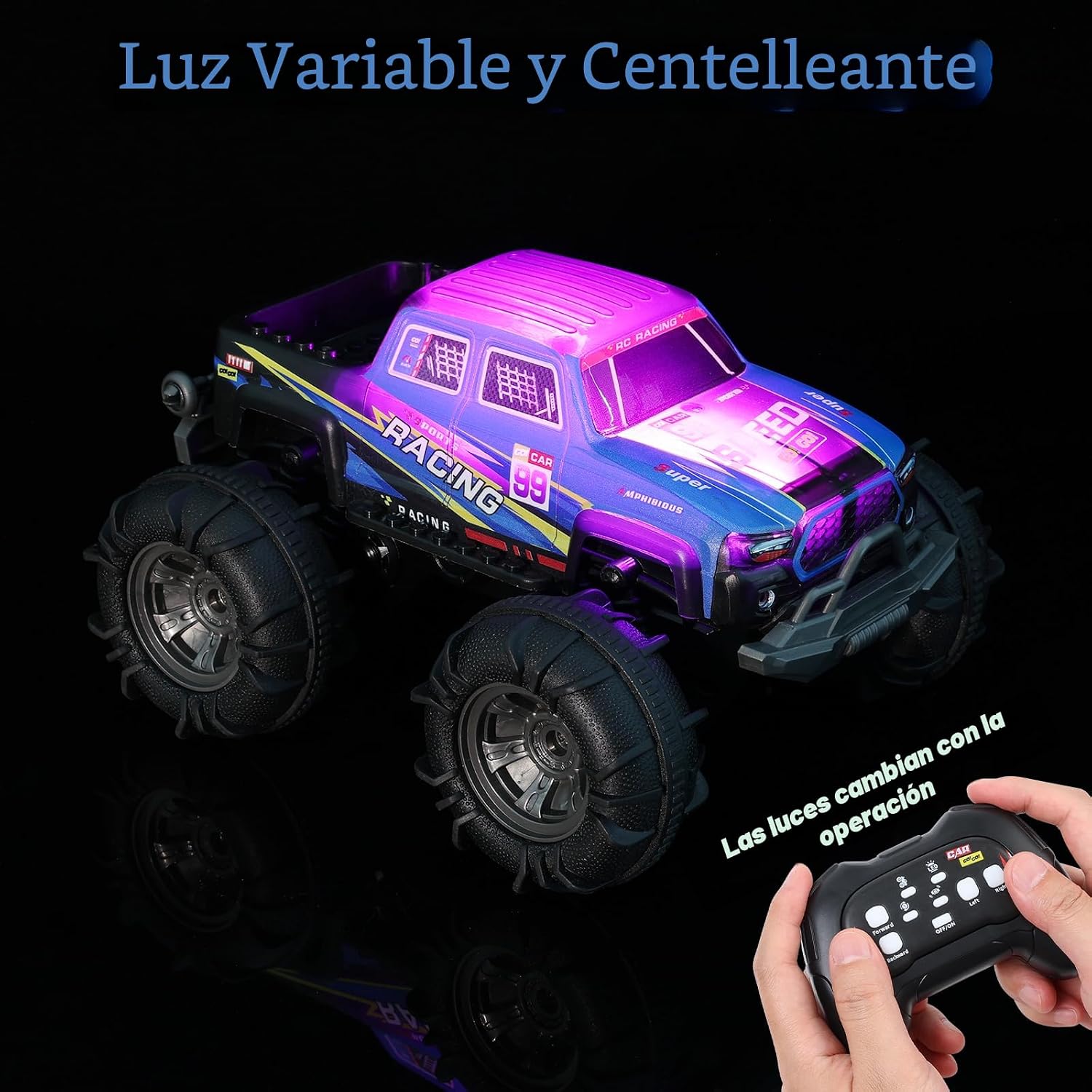 QXHOL - Camión monstruo impermeable RC con gesto, vehículo de contr...
