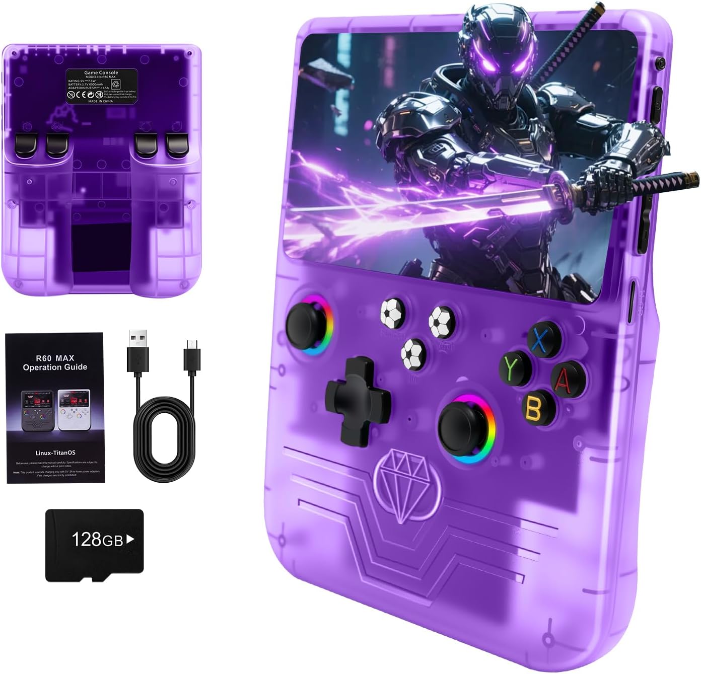 Hedlaoy Consola de juegos portátil R60 Max, consola de juegos retro...