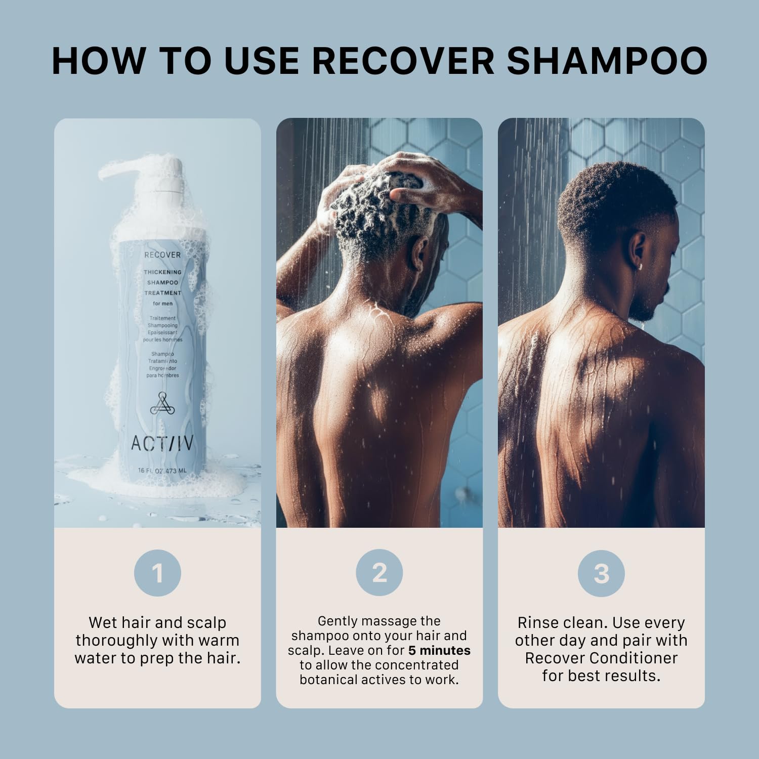 ACTIIV Recover - Tratamiento de champú engrosante para hombres | Ap...
