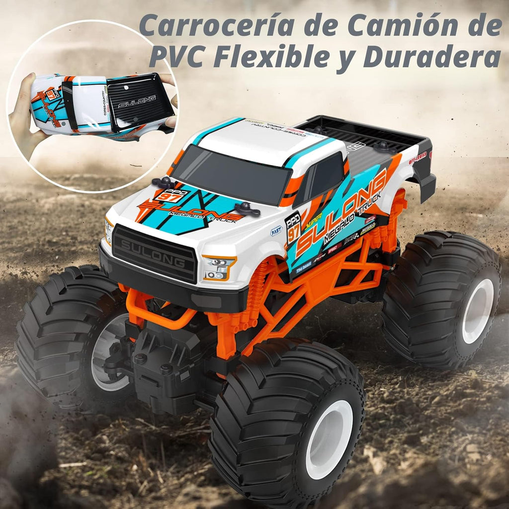 Kidcia Camión monstruo RC a escala 1:16 - Camión todo terreno de 2....