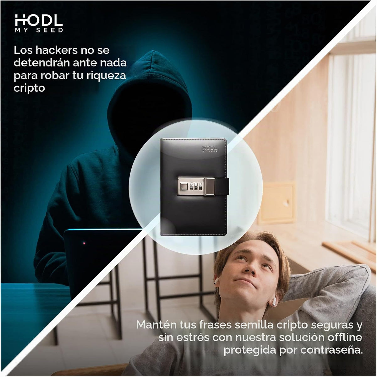 HODL My Seed Crypto Seed - Cuaderno de almacenamiento de frases par...