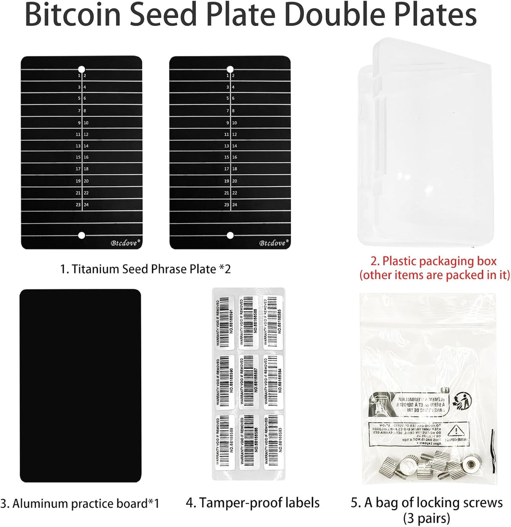 Almacenamiento de frases de semilla criptográfica de doble placa \u...
