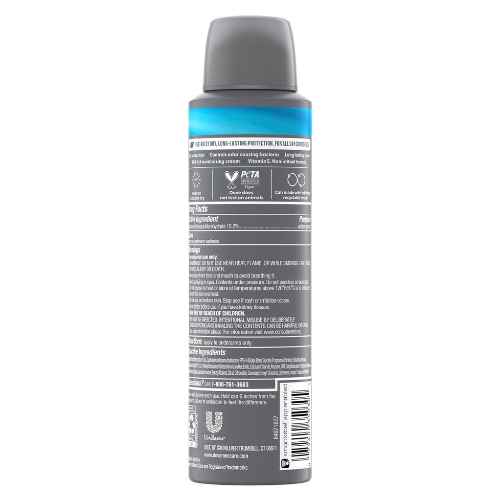 Dove Men+Care Desodorante antitranspirante Dry Spray Clean Comfort...