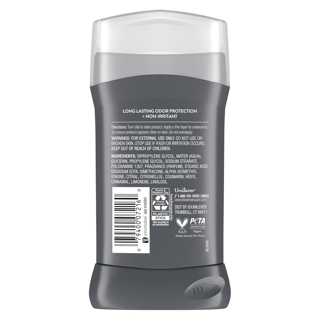 DOVE MEN + CARE Desodorante en barra para hombre, Clean Comfort, 4...