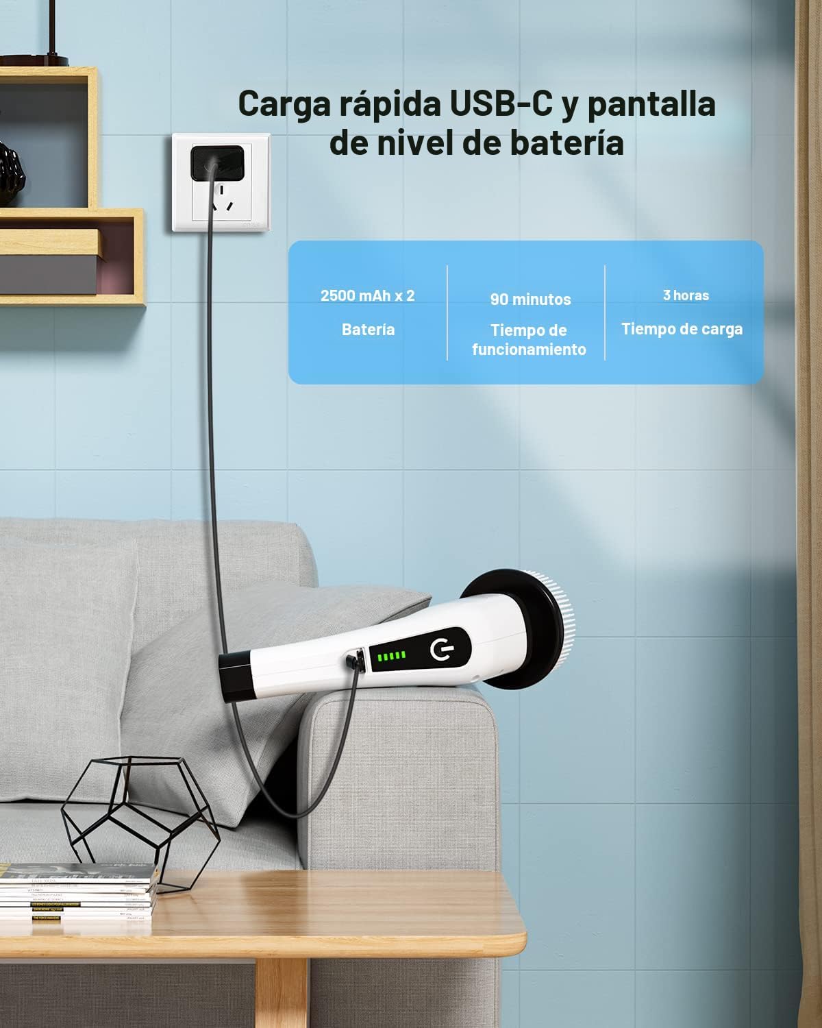 Leebein - cepillo de limpieza eléctrico giratorio, cepillo de limpi...