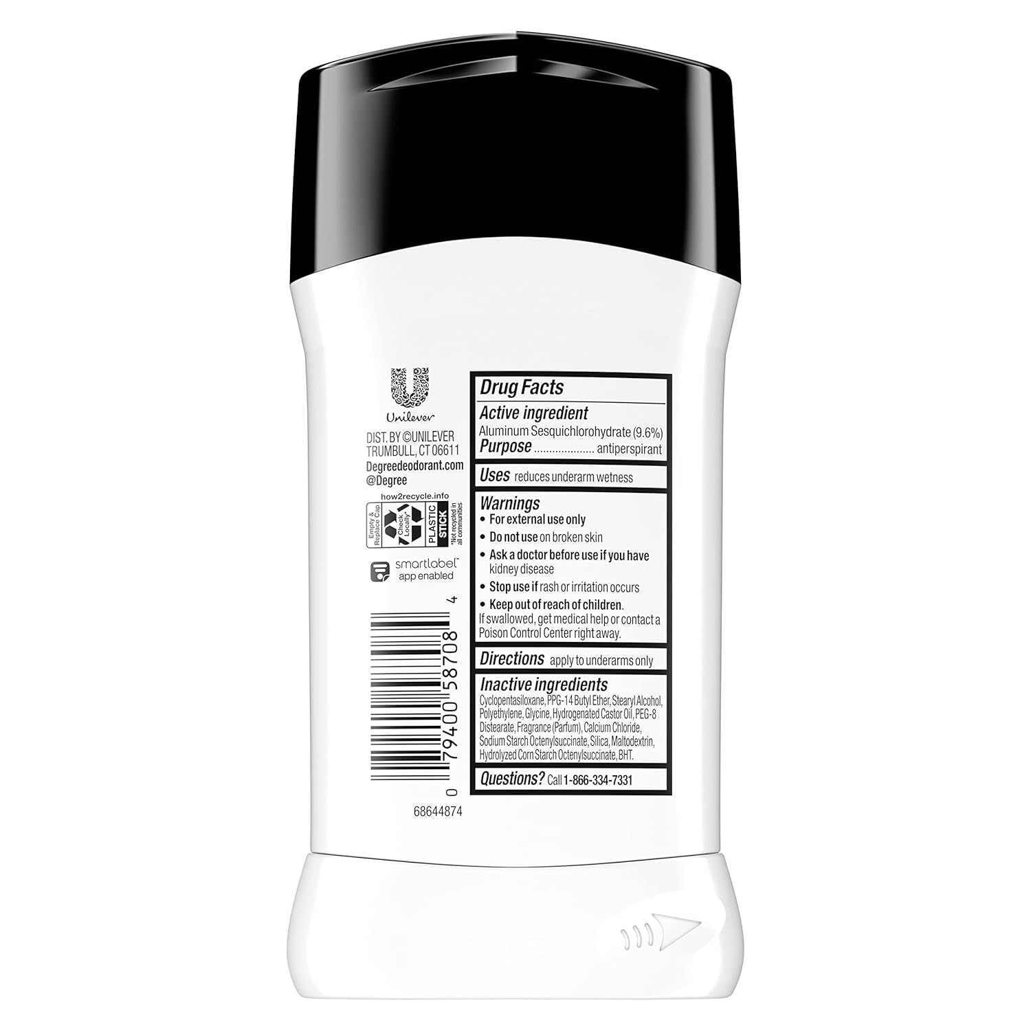 Degree Desodorante antitranspirante UltraClear para hombre, color n...