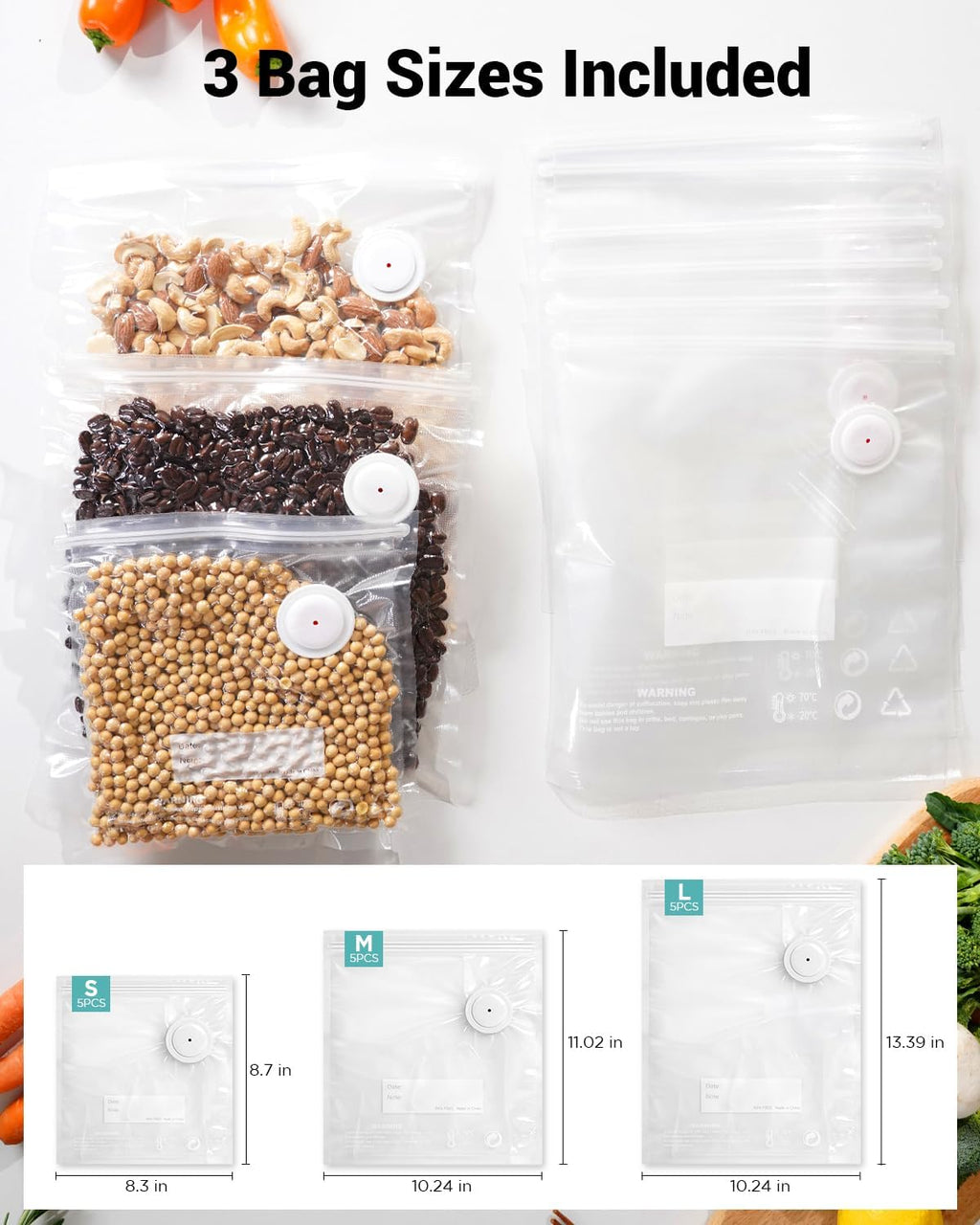 Odilona Sellador al vacío compacto para alimentos, máquina sellador...