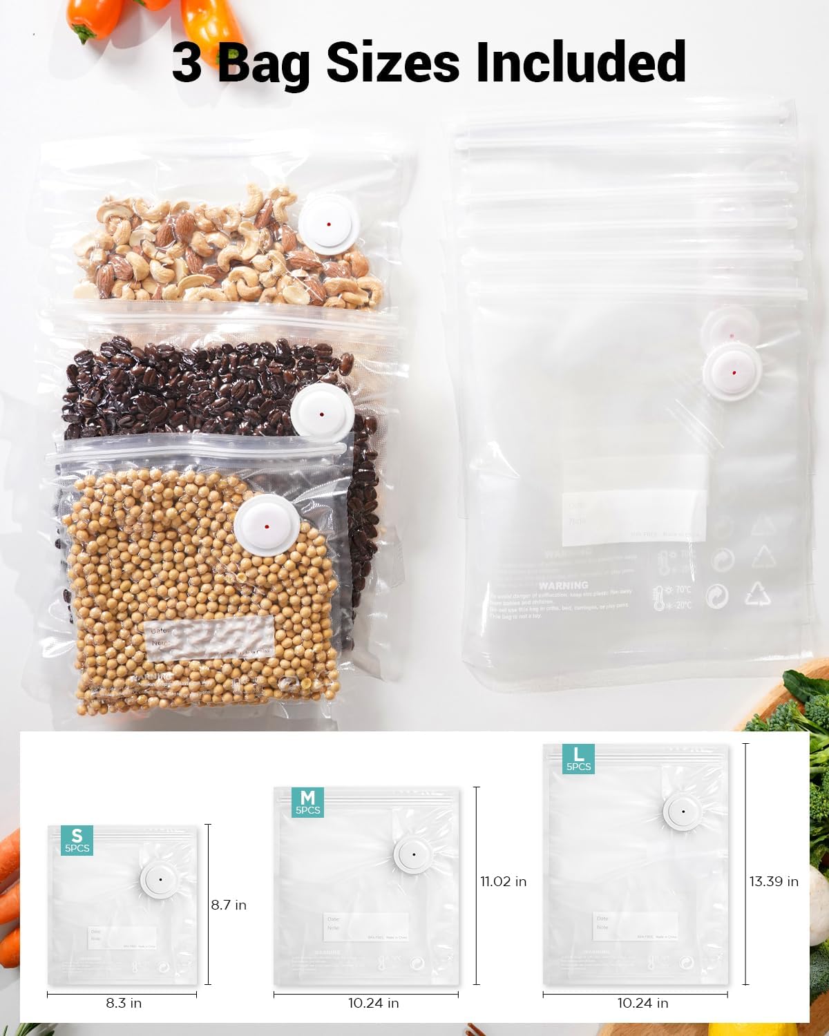 Odilona Sellador al vacío compacto para alimentos, máquina sellador...
