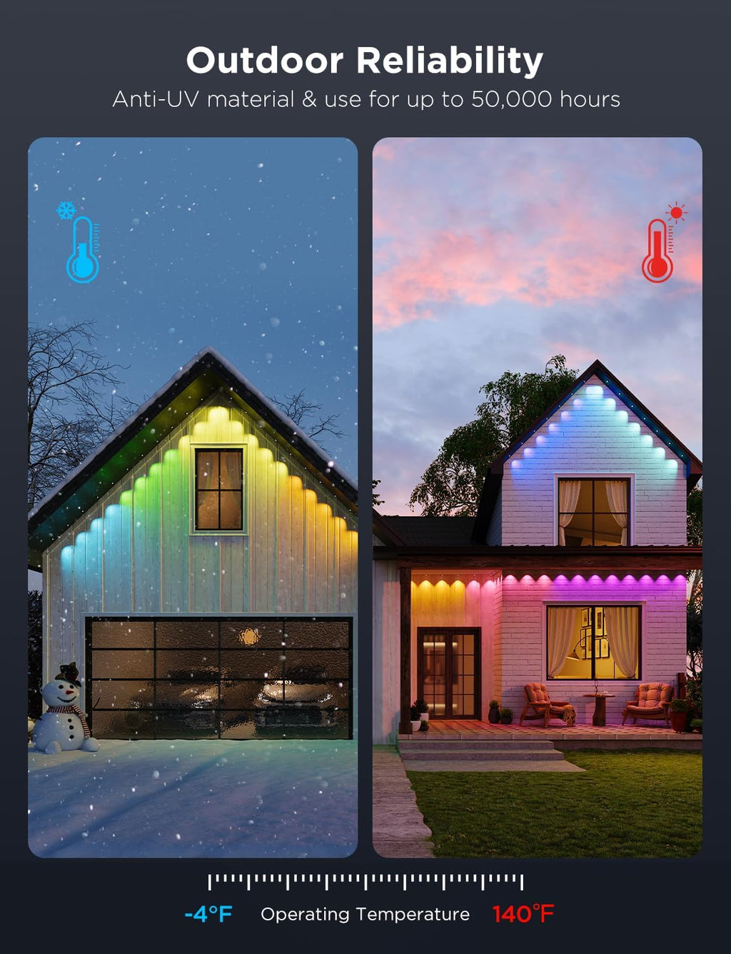 Govee - Luces permanentes para exterior Pro, de 200 pies con 120 lu...