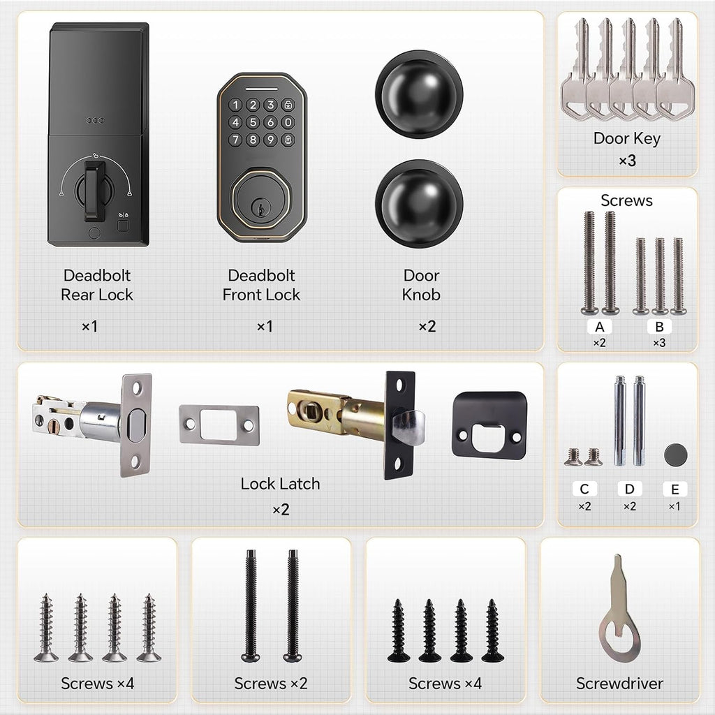 Ulecoce SL02A Cerradura de puerta de entrada sin llave con juego de...