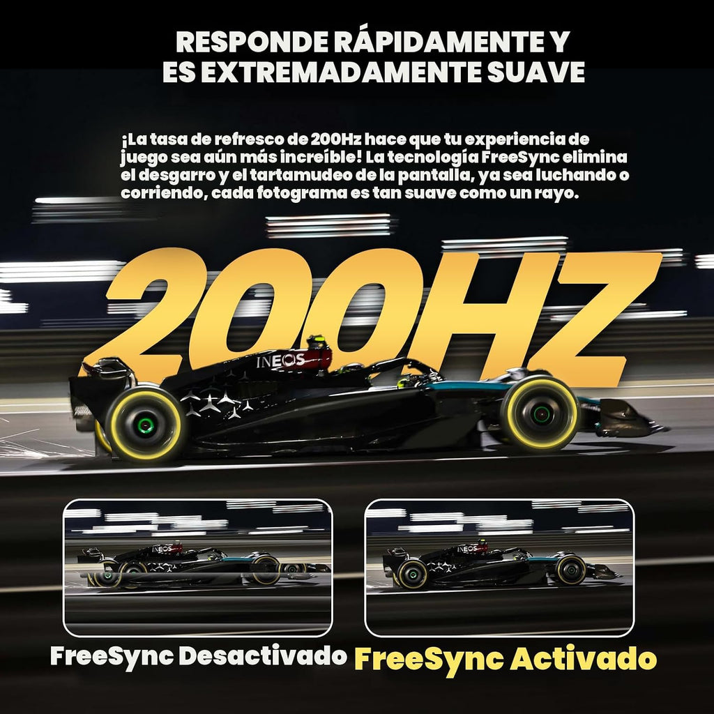 CRUA Monitor curvo para juegos de 24 pulgadas, 200 Hz \/ 180 Hz, mo...
