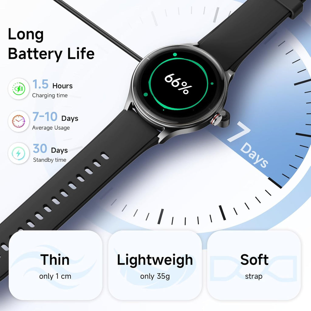 Woneligo Relojes inteligentes para hombres y mujeres, reloj AMOLED...