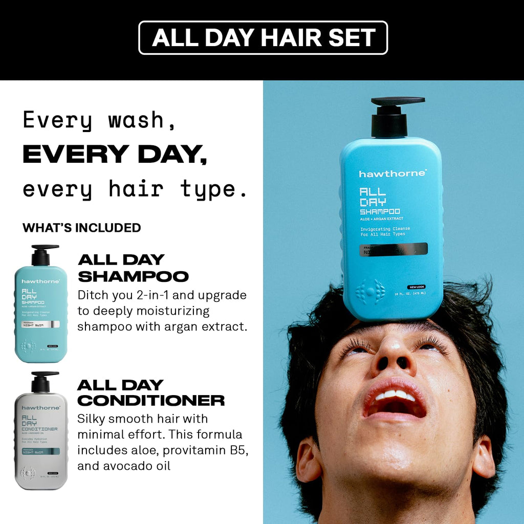 Hawthorne Juego de champú y acondicionador para hombre todo el día....