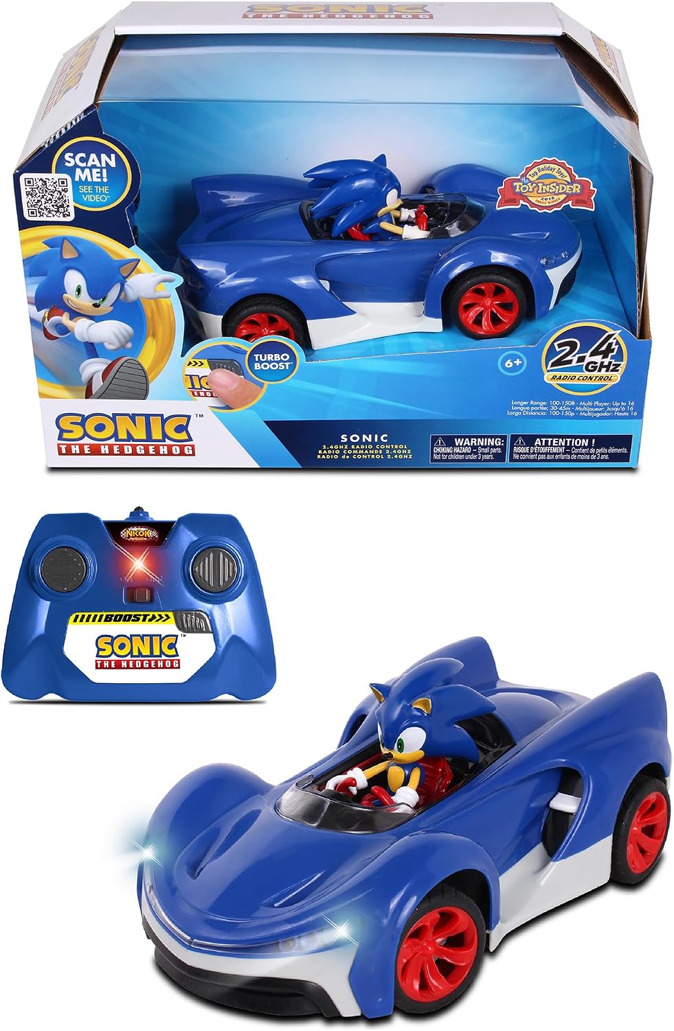 NKOK Team Sonic Racing - Auto de juguete con control remoto de 2.4...