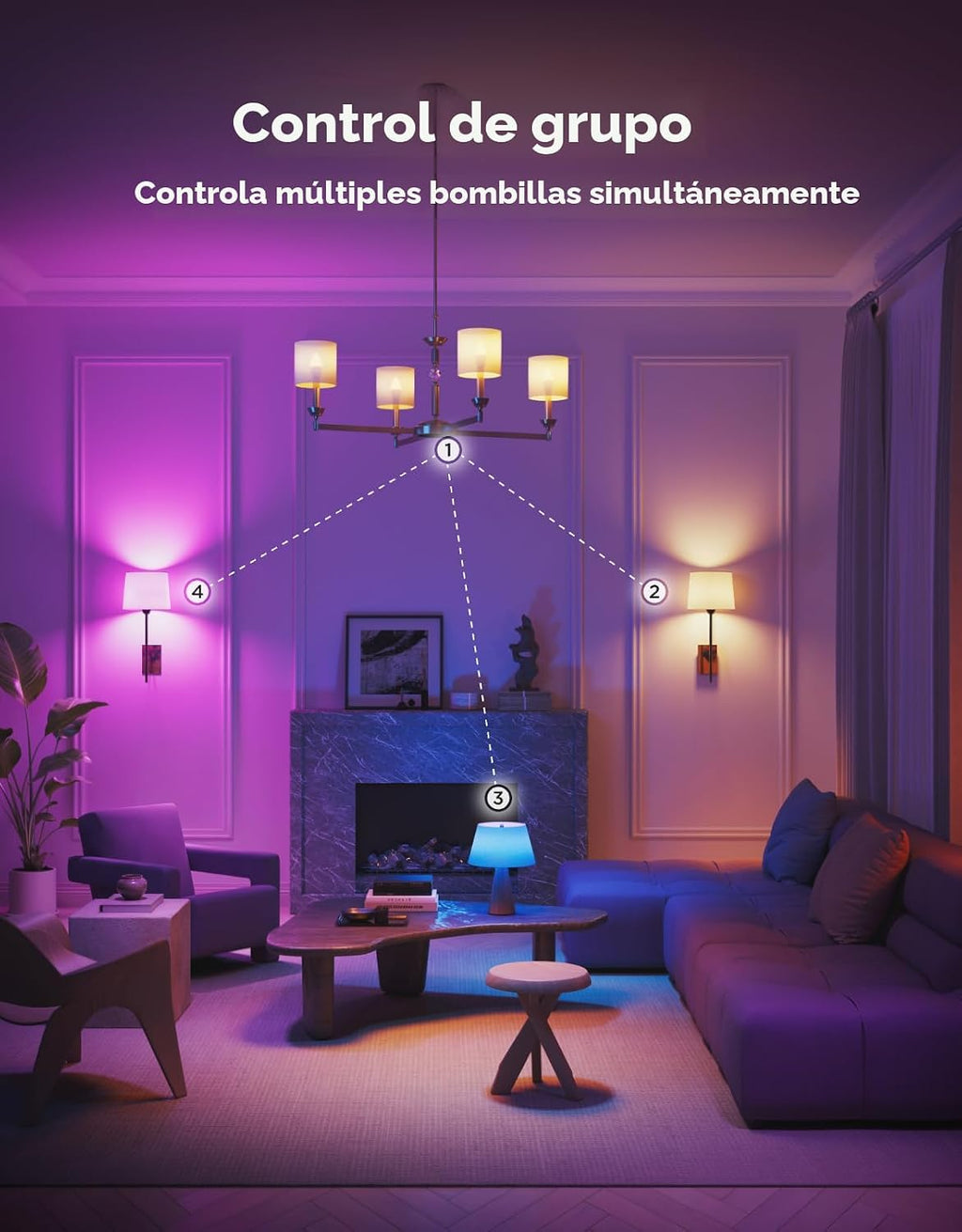 Govee Bombilla LED E12, bombillas inteligentes que funcionan con Ma...