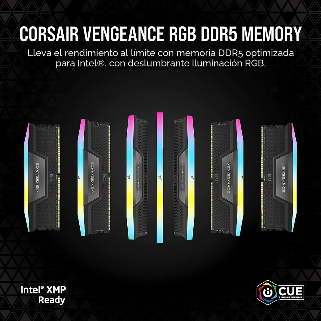 CORSAIR Vengeance RGB DDR5 RAM 32 GB (2 x 16 GB) Hasta 6000 MHz CL3...