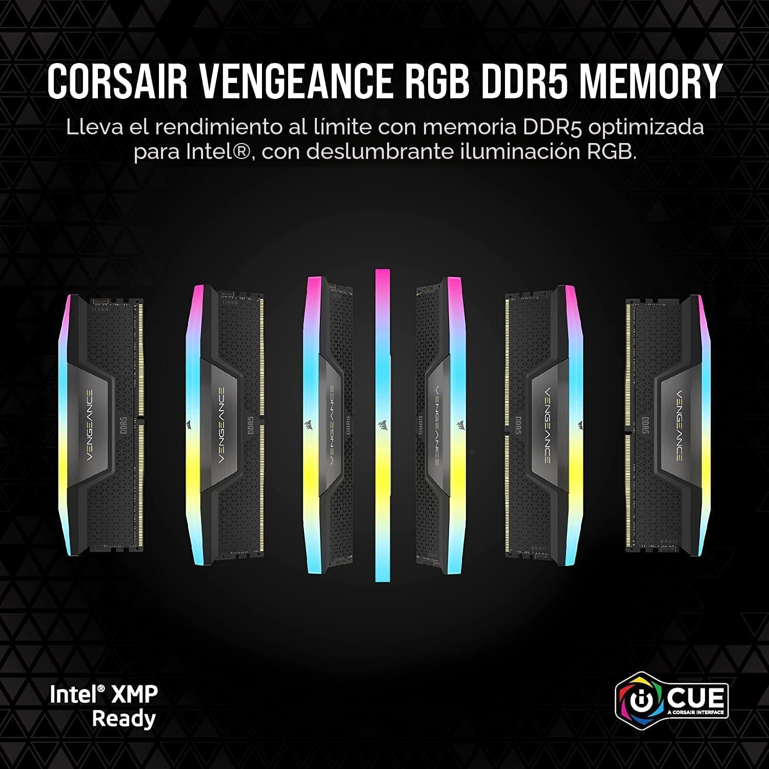 CORSAIR Vengeance RGB DDR5 RAM 32 GB (2 x 16 GB) Hasta 6000 MHz CL3...