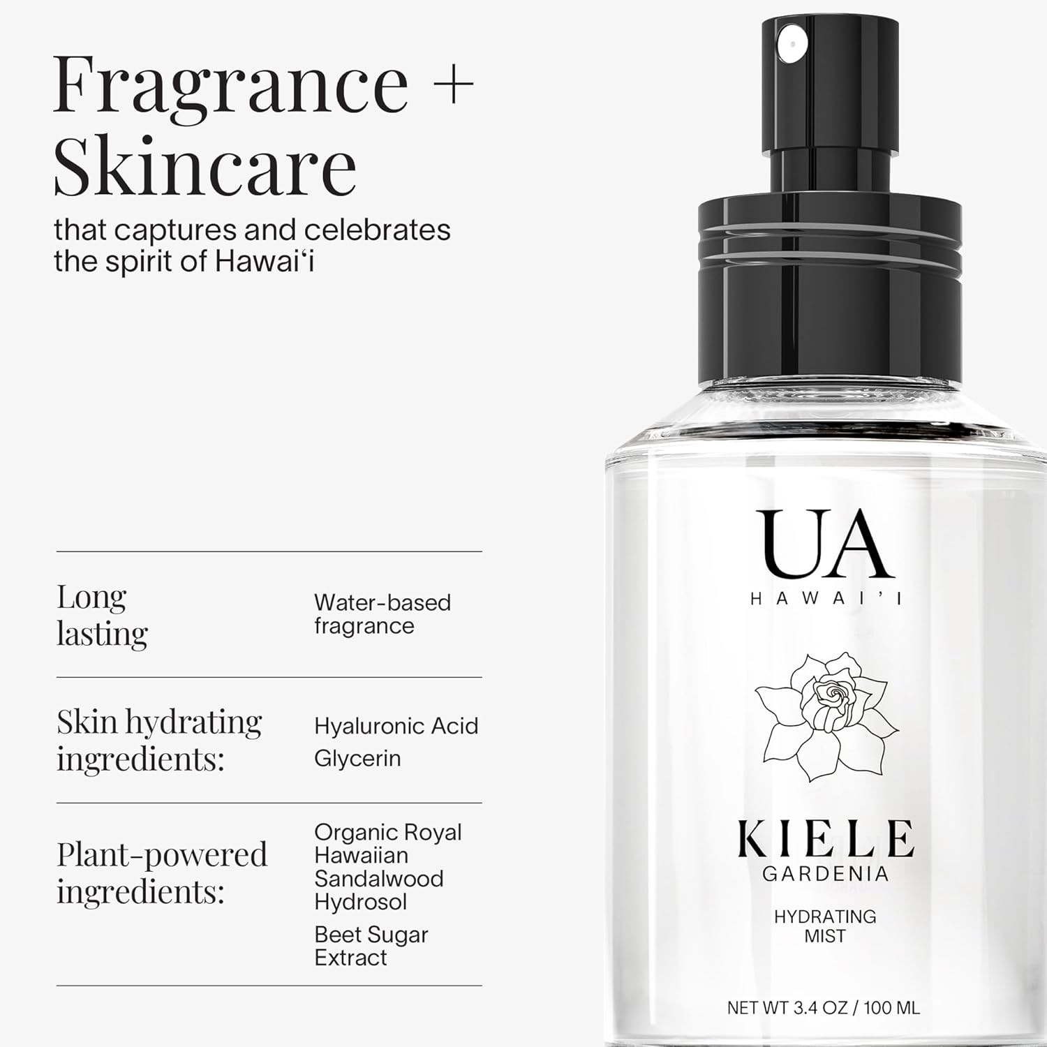 Kiele Gardenia - Bruma corporal y capilar de Hawái, perfume capilar...