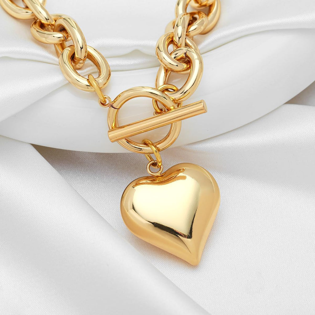 CLASSYZINT Collar con colgante de cabeza de león y moneda de corazó...
