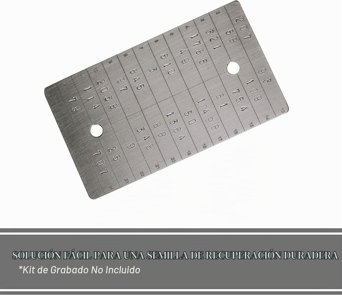 ColdTi - Placa de semillas de Bitcoin de titanio para almacenamient...