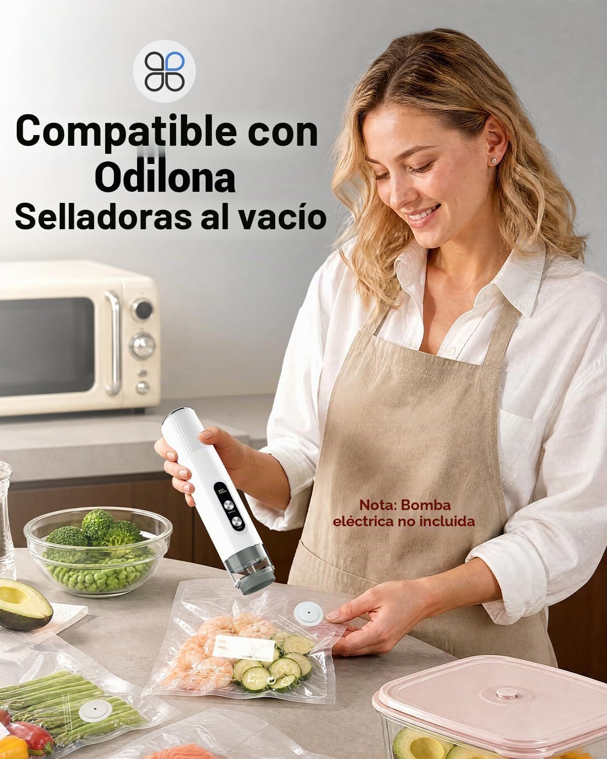 Odilona Bolsas reutilizables con sellado al vacío para alimentos, p...