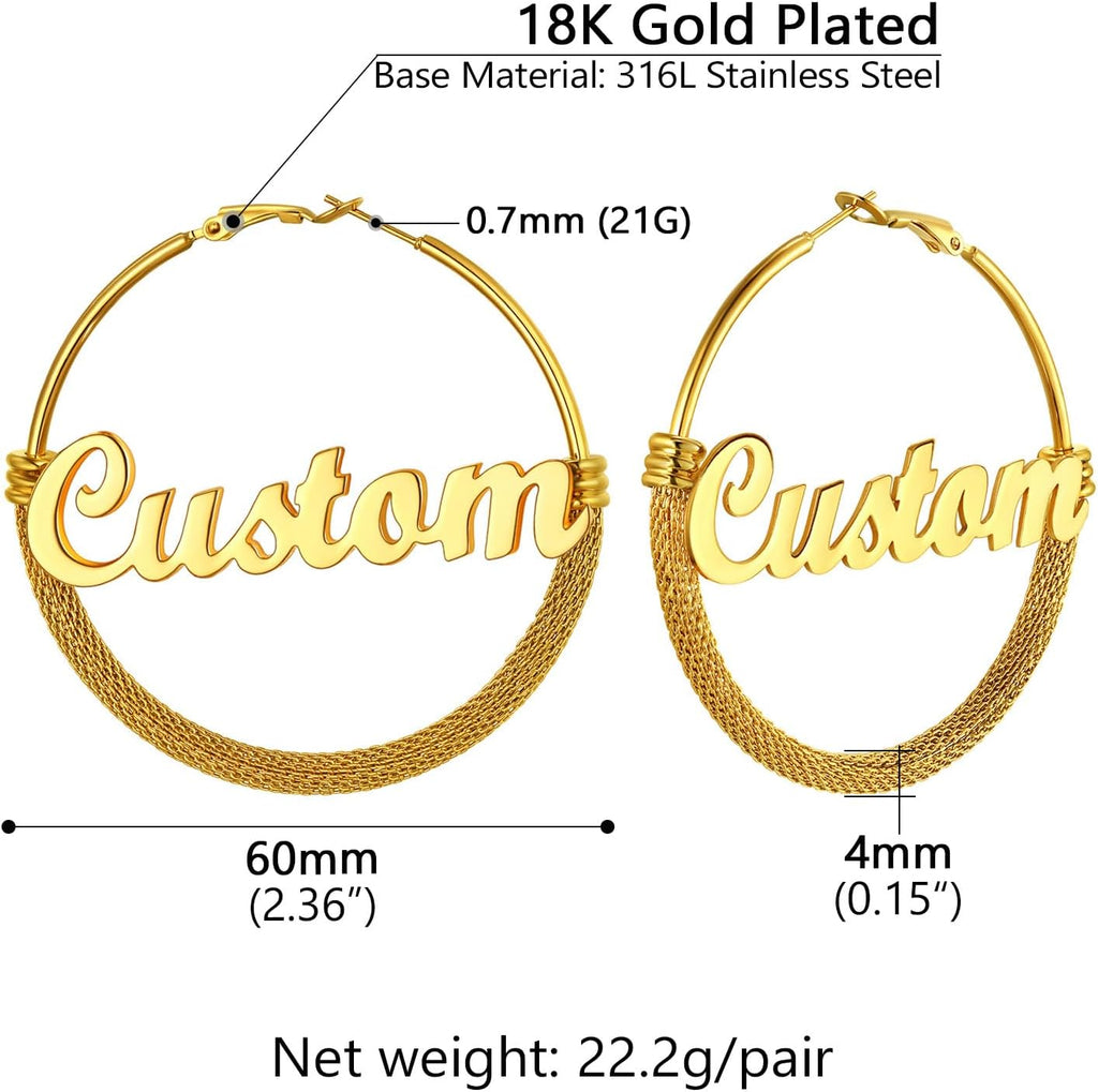 PROSTEEL 12\/16\/24\/32\/40 Pulgadas Aretes de Aro Gruesos para Muj...