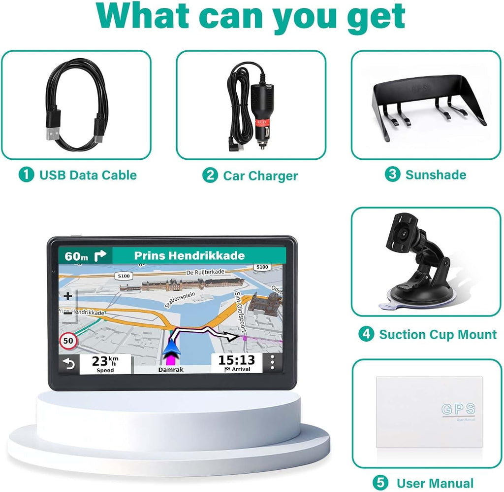 Navegador GPS para coche, camión, RV, sistema de navegación GPS con...