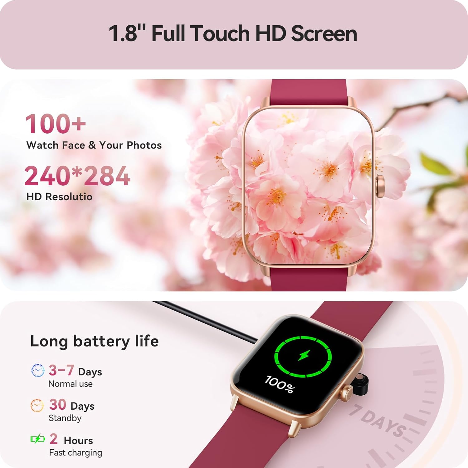 Gydom Reloj inteligente para mujer, Android y iPhone, Alexa integra...