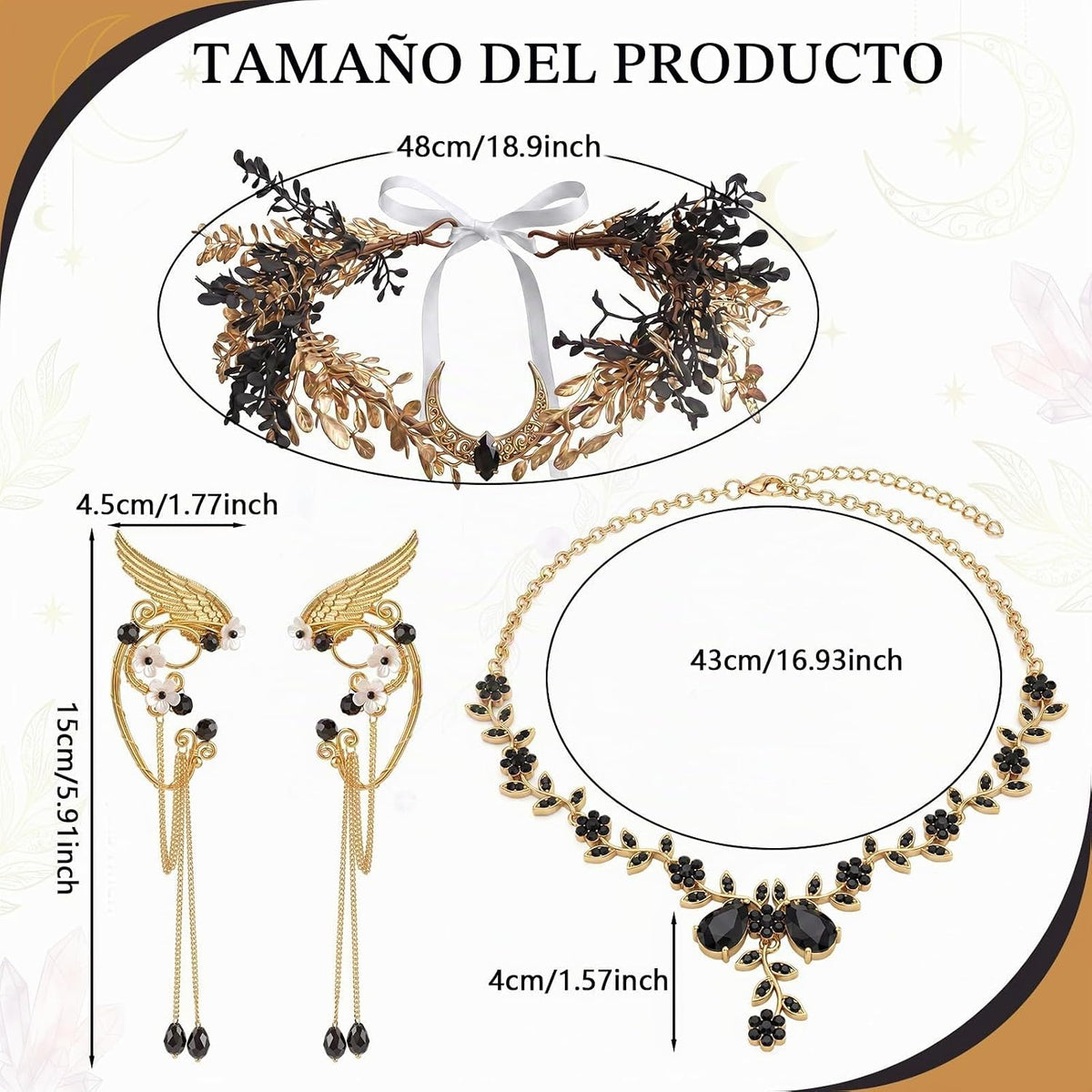 Liliaafar Juego de 4 accesorios renacentistas de elfos de hada, acc...