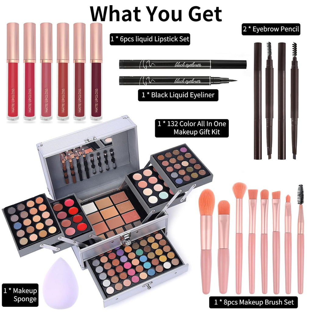 Set de regalo de maquillaje para mujeres y niñas, kit de maquillaje...