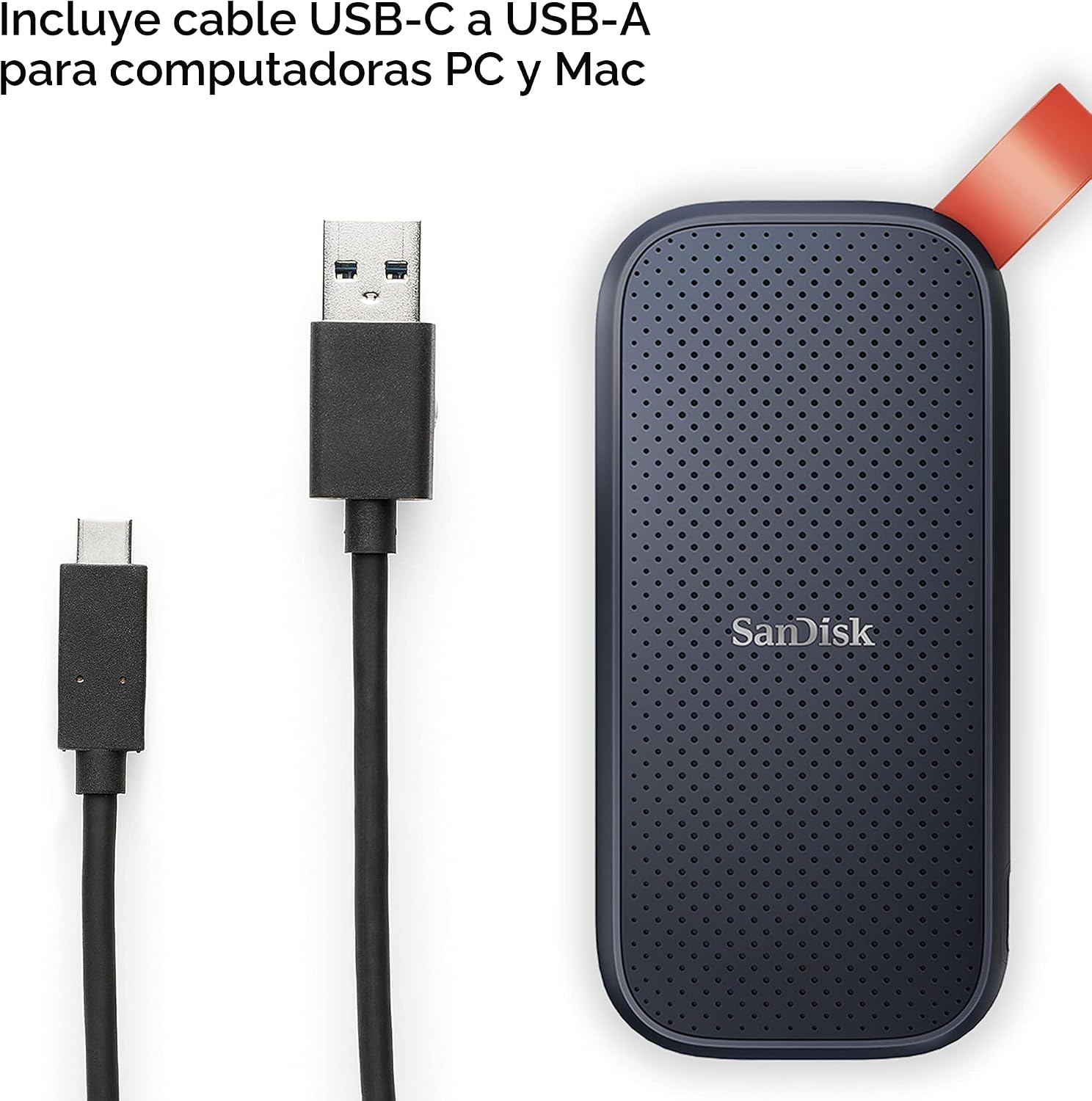 SanDisk - SSD portátil de 2TB, hasta 800MB\/s, USB-C, USB 3.2 Gen 2...