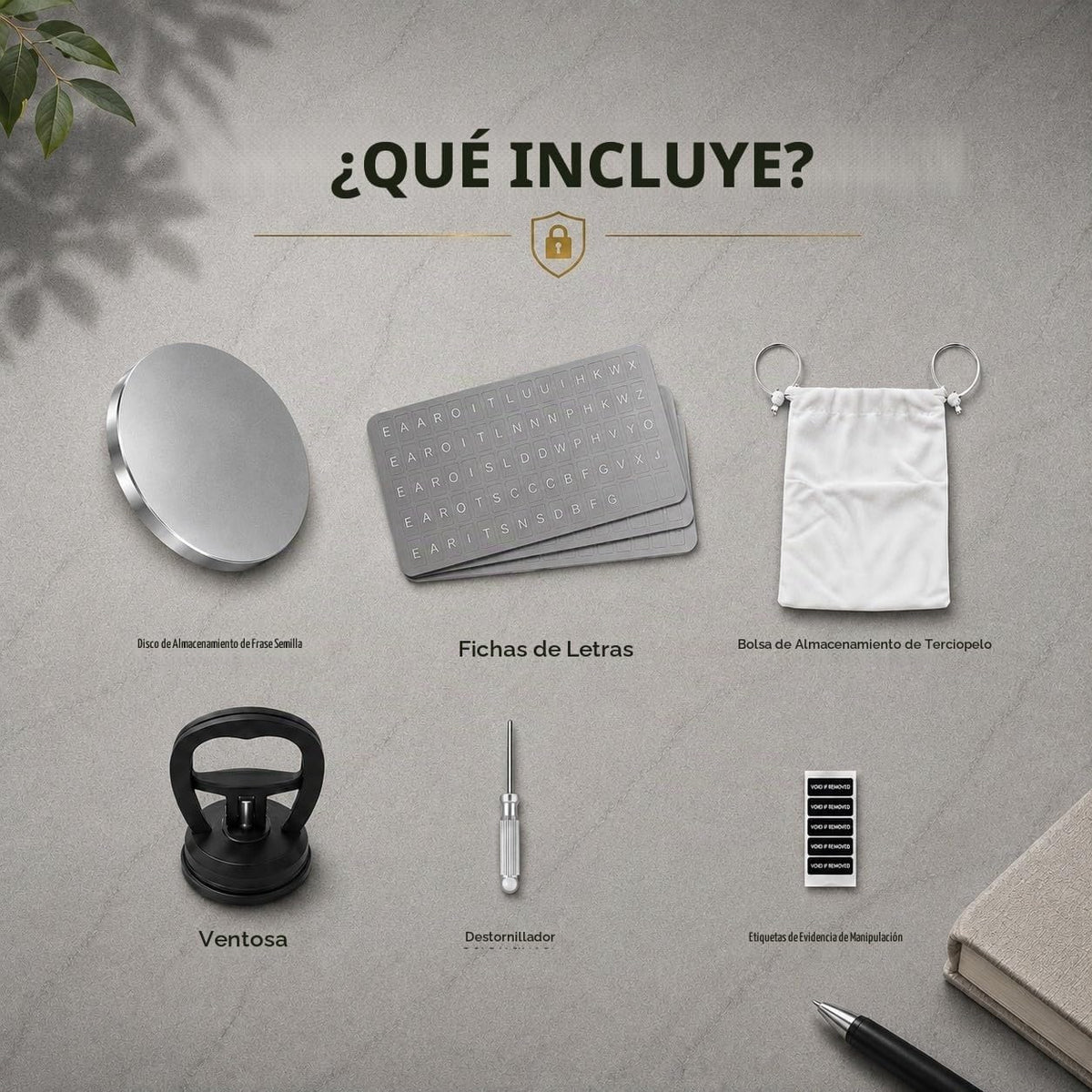 VAULTAN Kit de almacenamiento de frases de semillas criptográficas...